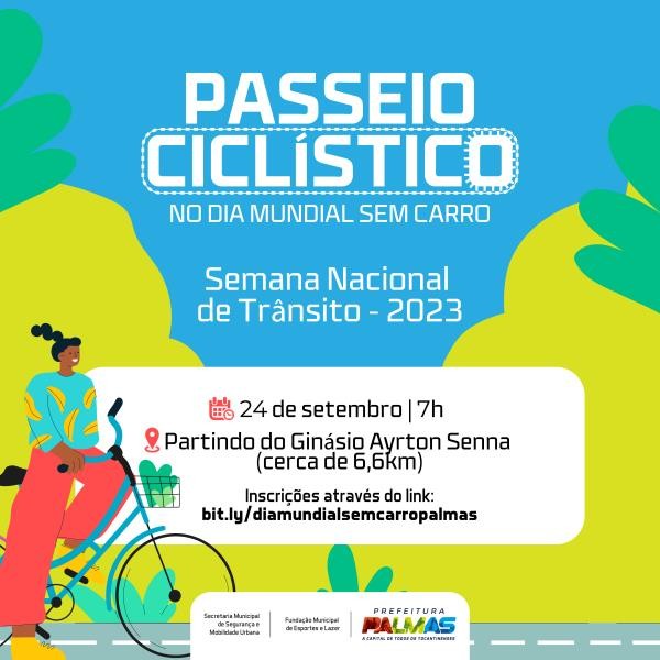 Inscrições para passeio ciclístico em alusão ao Dia Mundial Sem Carro terminam nesta sexta, 22