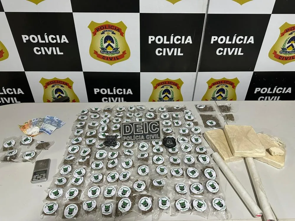 Em Paraíso do Tocantins, Polícia Civil prende três homens por tráfico de drogas e apreende grande quantidade de entorpecentes